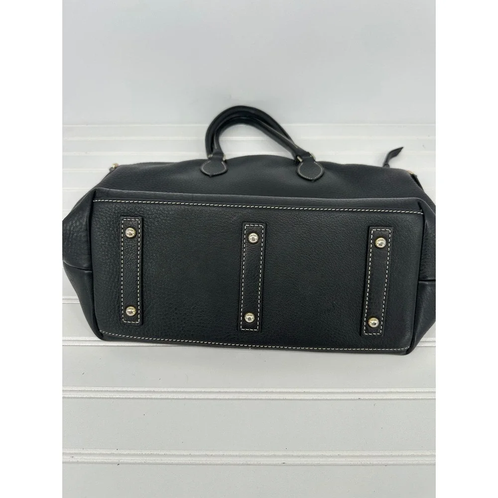 Dooney & Bourke Satchel‎ Bag Purse Black Leather Pebbled Zip Pocket Classic Tote